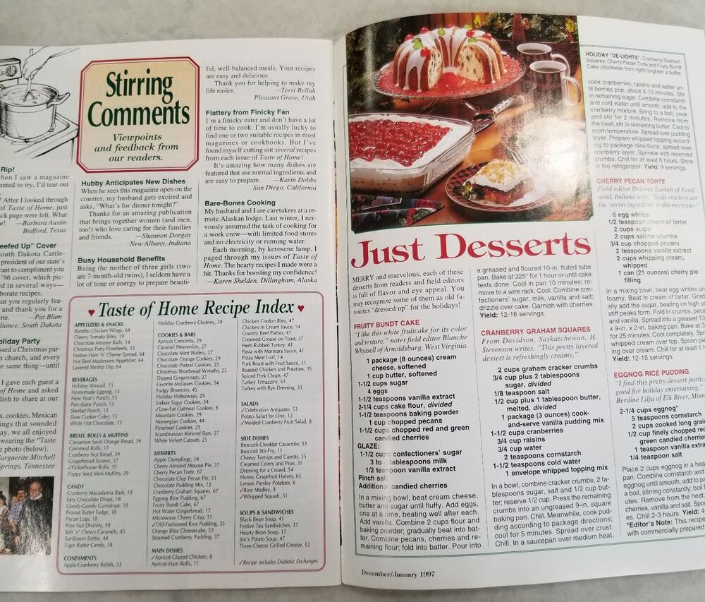 Taste of Home Magazine Dec/Jan 1997 Holiday Issue Vintage Recipes - Picture 8 of 8